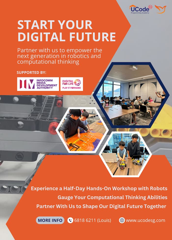 OSF Funded Project: Poster of the Start Your Digital Future workshop, featuring a hands-on workshop with robots