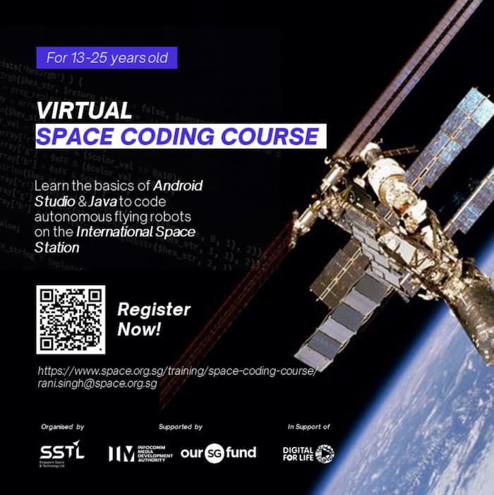 OSF Funded Project: Promotional banner of the SSTL Space Coding Course's virtual space coding programme