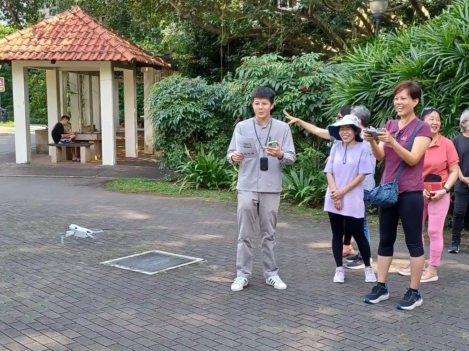 Participants encouraged one another as they got hands-on with flying the drones.