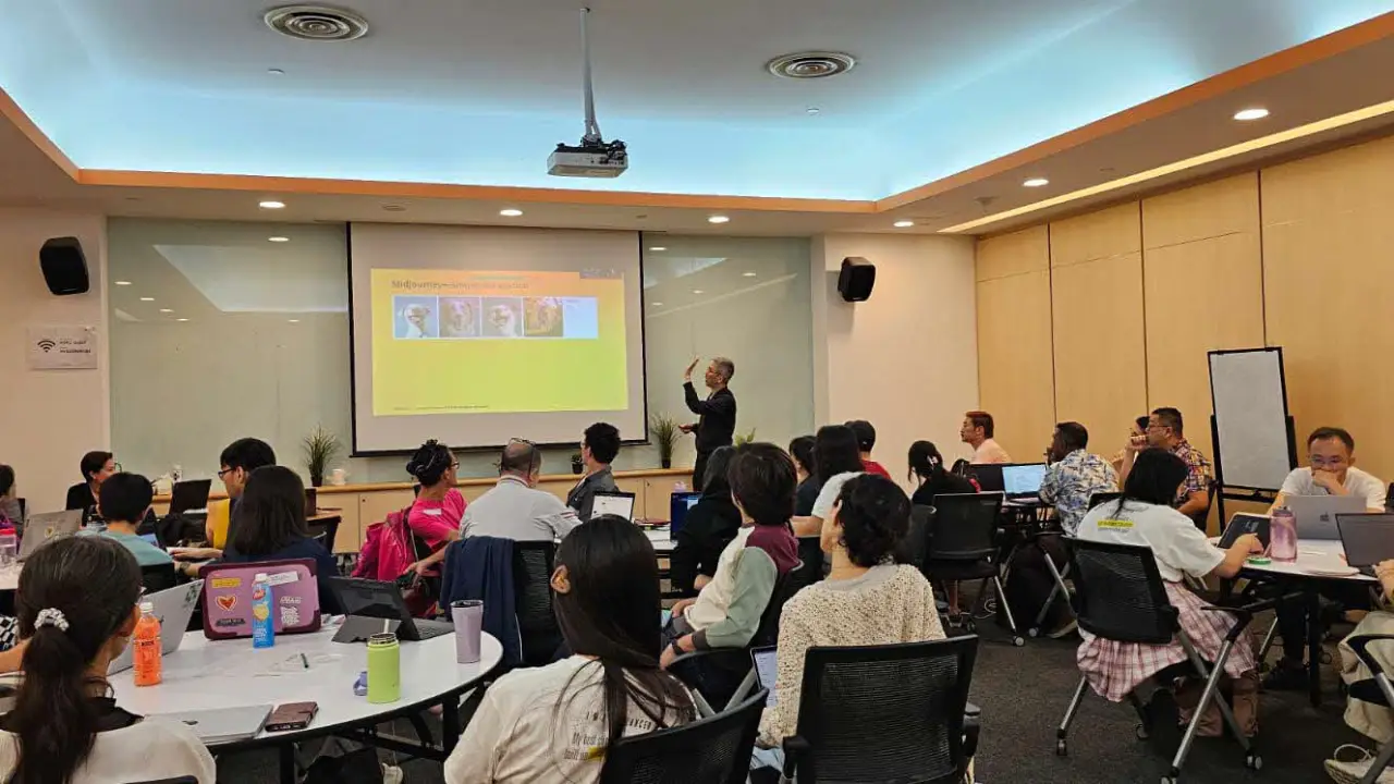 Participants at an AI CoCreateSG workshop used AI tools to create and explore visuals, crafting the stories they always wanted to tell.