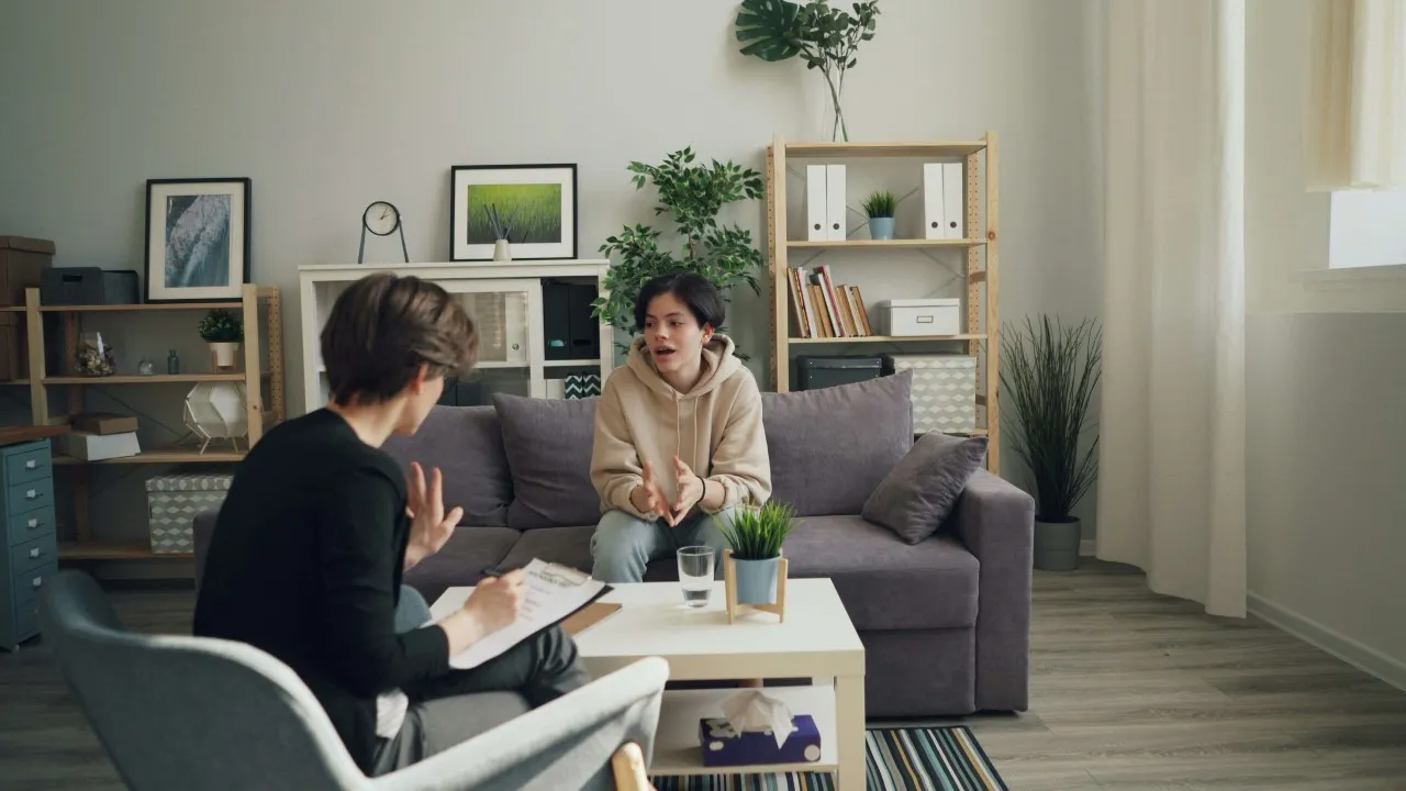 A youth seeking help from a counsellor