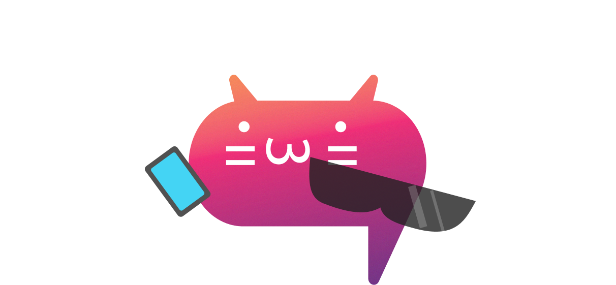 Bitty with sunglasses, holding a smart phone