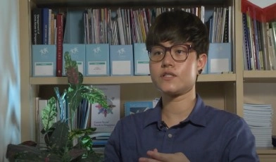 An individual getting interviewed