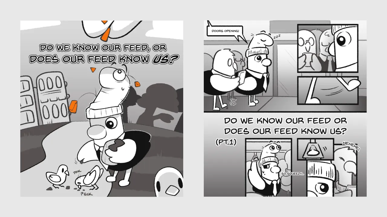 two frames of comics on algorithms