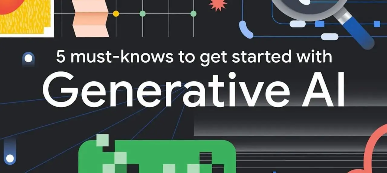 Illustrated banner with "5 must-knows to get started with Generative AI" as the title text.